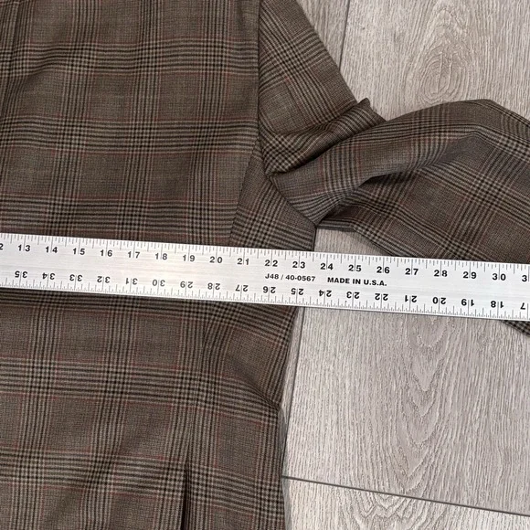 John W Nordstrom Mens 44R Blazer Sport Coat Brown LORO PIANA Wool Plaid Jacket - Picture 10 of 10